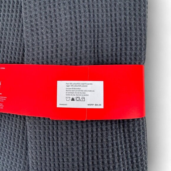 Gap Men's 2 Pack Waffle Knit Thermal Jogger Pajama Pants Black Red Size XL $84 - Picture 4 of 7